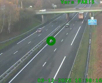 <h2>Caméra routière sur l'autoroute A20 au nord de Limoges, à la jonction avec la N520. Vue orientée vers Paris</h2>