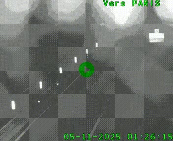 Caméra routière sur l'autoroute A20 au nord de Limoges, à la jonction avec la N520. Vue orientée vers Paris