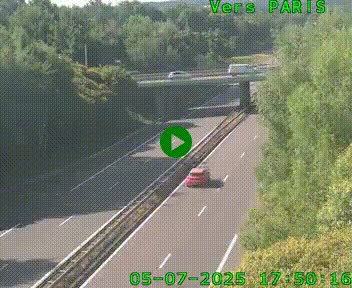 <h2>Caméra routière sur l'autoroute A20 au nord de Limoges, à la jonction avec la N520. Vue orientée vers Paris</h2>