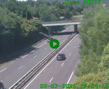<h2>Caméra routière sur l'autoroute A20 au nord de Limoges, à la jonction avec la N520. Vue orientée vers Paris</h2>