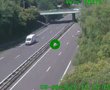 <h2>Caméra routière sur l'autoroute A20 au nord de Limoges, à la jonction avec la N520. Vue orientée vers Paris</h2>