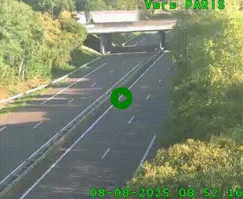 <h2>Caméra routière sur l'autoroute A20 au nord de Limoges, à la jonction avec la N520. Vue orientée vers Paris</h2>
