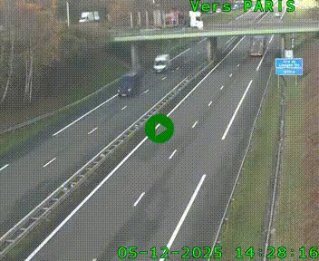 <h2>Caméra routière sur l'autoroute A20 au nord de Limoges, à la jonction avec la N520. Vue orientée vers Paris</h2>