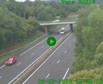 Caméra routière sur l'autoroute A20 au nord de Limoges, à la jonction avec la N520. Vue orientée vers Paris