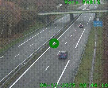 <h2>Caméra routière sur l'autoroute A20 au nord de Limoges, à la jonction avec la N520. Vue orientée vers Paris</h2>