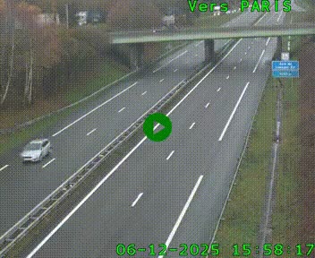 <h2>Caméra routière sur l'autoroute A20 au nord de Limoges, à la jonction avec la N520. Vue orientée vers Paris</h2>