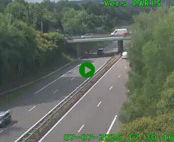 Caméra routière sur l'autoroute A20 au nord de Limoges, à la jonction avec la N520. Vue orientée vers Paris