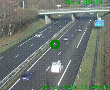 <h2>Caméra routière sur l'autoroute A20 au nord de Limoges, à la jonction avec la N520. Vue orientée vers Paris</h2>