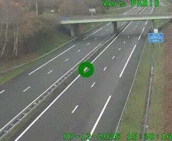 <h2>Caméra routière sur l'autoroute A20 au nord de Limoges, à la jonction avec la N520. Vue orientée vers Paris</h2>