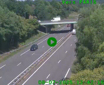 <h2>Caméra routière sur l'autoroute A20 au nord de Limoges, à la jonction avec la N520. Vue orientée vers Paris</h2>