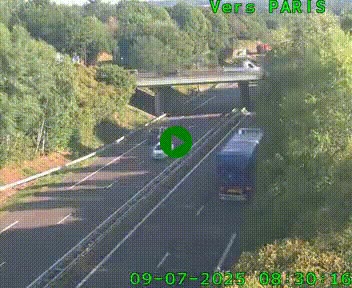 <h2>Caméra routière sur l'autoroute A20 au nord de Limoges, à la jonction avec la N520. Vue orientée vers Paris</h2>