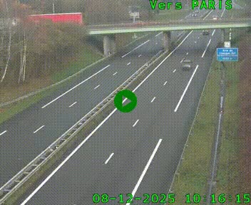 <h2>Caméra routière sur l'autoroute A20 au nord de Limoges, à la jonction avec la N520. Vue orientée vers Paris</h2>