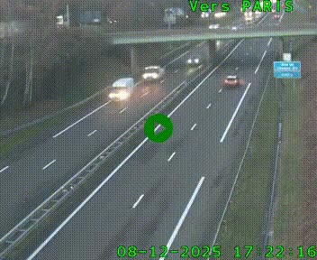 <h2>Caméra routière sur l'autoroute A20 au nord de Limoges, à la jonction avec la N520. Vue orientée vers Paris</h2>