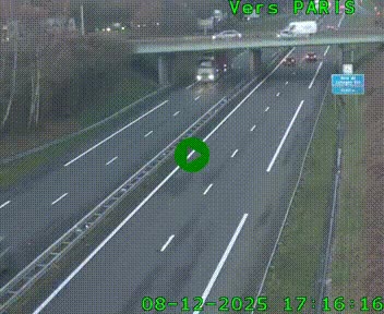 <h2>Caméra routière sur l'autoroute A20 au nord de Limoges, à la jonction avec la N520. Vue orientée vers Paris</h2>