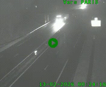 Caméra routière sur l'autoroute A20 au nord de Limoges, à la jonction avec la N520. Vue orientée vers Paris