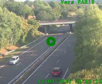 <h2>Caméra routière sur l'autoroute A20 au nord de Limoges, à la jonction avec la N520. Vue orientée vers Paris</h2>