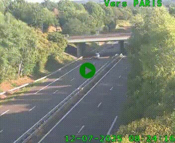 <h2>Caméra routière sur l'autoroute A20 au nord de Limoges, à la jonction avec la N520. Vue orientée vers Paris</h2>