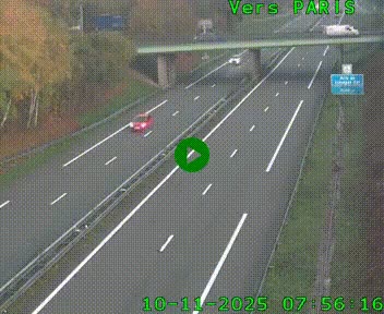 <h2>Caméra routière sur l'autoroute A20 au nord de Limoges, à la jonction avec la N520. Vue orientée vers Paris</h2>