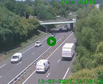 <h2>Caméra routière sur l'autoroute A20 au nord de Limoges, à la jonction avec la N520. Vue orientée vers Paris</h2>