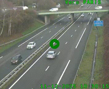 <h2>Caméra routière sur l'autoroute A20 au nord de Limoges, à la jonction avec la N520. Vue orientée vers Paris</h2>