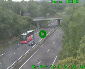<h2>Caméra routière sur l'autoroute A20 au nord de Limoges, à la jonction avec la N520. Vue orientée vers Paris</h2>