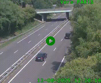 <h2>Caméra routière sur l'autoroute A20 au nord de Limoges, à la jonction avec la N520. Vue orientée vers Paris</h2>