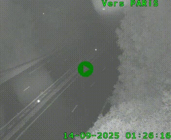<h2>Caméra routière sur l'autoroute A20 au nord de Limoges, à la jonction avec la N520. Vue orientée vers Paris</h2>
