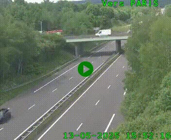 <h2>Caméra routière sur l'autoroute A20 au nord de Limoges, à la jonction avec la N520. Vue orientée vers Paris</h2>