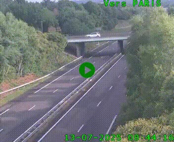 <h2>Caméra routière sur l'autoroute A20 au nord de Limoges, à la jonction avec la N520. Vue orientée vers Paris</h2>