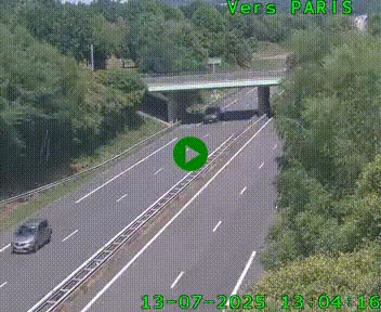 <h2>Caméra routière sur l'autoroute A20 au nord de Limoges, à la jonction avec la N520. Vue orientée vers Paris</h2>