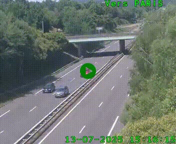 <h2>Caméra routière sur l'autoroute A20 au nord de Limoges, à la jonction avec la N520. Vue orientée vers Paris</h2>