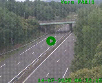 <h2>Caméra routière sur l'autoroute A20 au nord de Limoges, à la jonction avec la N520. Vue orientée vers Paris</h2>