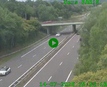 <h2>Caméra routière sur l'autoroute A20 au nord de Limoges, à la jonction avec la N520. Vue orientée vers Paris</h2>