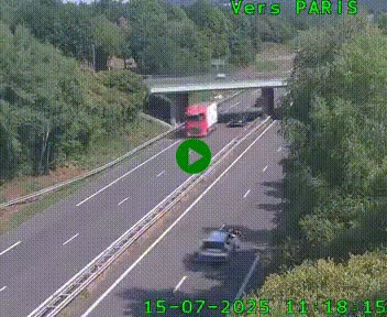 <h2>Caméra routière sur l'autoroute A20 au nord de Limoges, à la jonction avec la N520. Vue orientée vers Paris</h2>