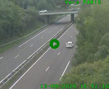 <h2>Caméra routière sur l'autoroute A20 au nord de Limoges, à la jonction avec la N520. Vue orientée vers Paris</h2>