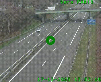 <h2>Caméra routière sur l'autoroute A20 au nord de Limoges, à la jonction avec la N520. Vue orientée vers Paris</h2>