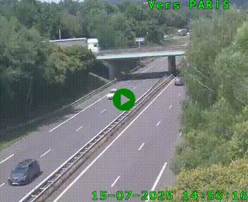 <h2>Caméra routière sur l'autoroute A20 au nord de Limoges, à la jonction avec la N520. Vue orientée vers Paris</h2>
