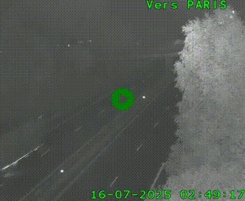 Caméra routière sur l'autoroute A20 au nord de Limoges, à la jonction avec la N520. Vue orientée vers Paris