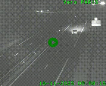Caméra routière sur l'autoroute A20 au nord de Limoges, à la jonction avec la N520. Vue orientée vers Paris
