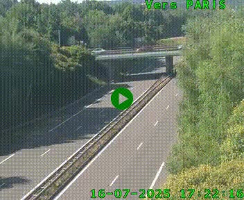 <h2>Caméra routière sur l'autoroute A20 au nord de Limoges, à la jonction avec la N520. Vue orientée vers Paris</h2>