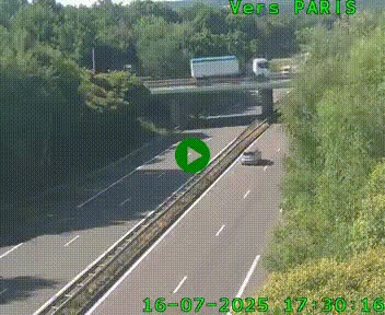 <h2>Caméra routière sur l'autoroute A20 au nord de Limoges, à la jonction avec la N520. Vue orientée vers Paris</h2>