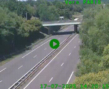 <h2>Caméra routière sur l'autoroute A20 au nord de Limoges, à la jonction avec la N520. Vue orientée vers Paris</h2>