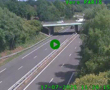 <h2>Caméra routière sur l'autoroute A20 au nord de Limoges, à la jonction avec la N520. Vue orientée vers Paris</h2>