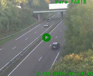 <h2>Caméra routière sur l'autoroute A20 au nord de Limoges, à la jonction avec la N520. Vue orientée vers Paris</h2>