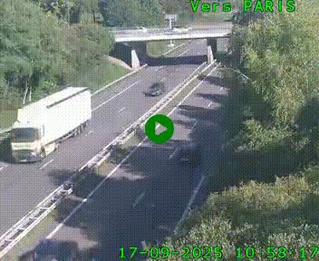 <h2>Caméra routière sur l'autoroute A20 au nord de Limoges, à la jonction avec la N520. Vue orientée vers Paris</h2>