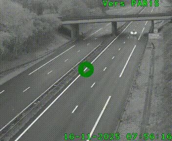Caméra routière sur l'autoroute A20 au nord de Limoges, à la jonction avec la N520. Vue orientée vers Paris