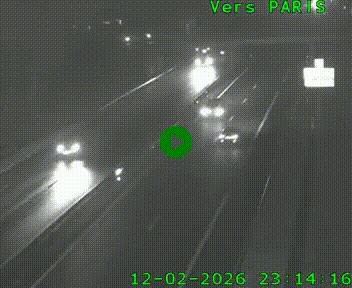 Caméra routière sur l'autoroute A20 au nord de Limoges, à la jonction avec la N520. Vue orientée vers Paris