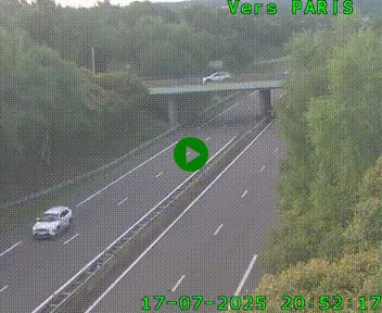 <h2>Caméra routière sur l'autoroute A20 au nord de Limoges, à la jonction avec la N520. Vue orientée vers Paris</h2>