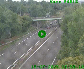 <h2>Caméra routière sur l'autoroute A20 au nord de Limoges, à la jonction avec la N520. Vue orientée vers Paris</h2>