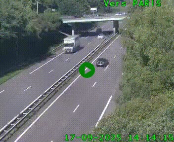 <h2>Caméra routière sur l'autoroute A20 au nord de Limoges, à la jonction avec la N520. Vue orientée vers Paris</h2>
